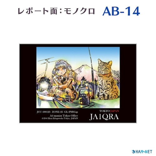 QSLカード　デザイナーズカード　AB14　レポート面あり　100枚～