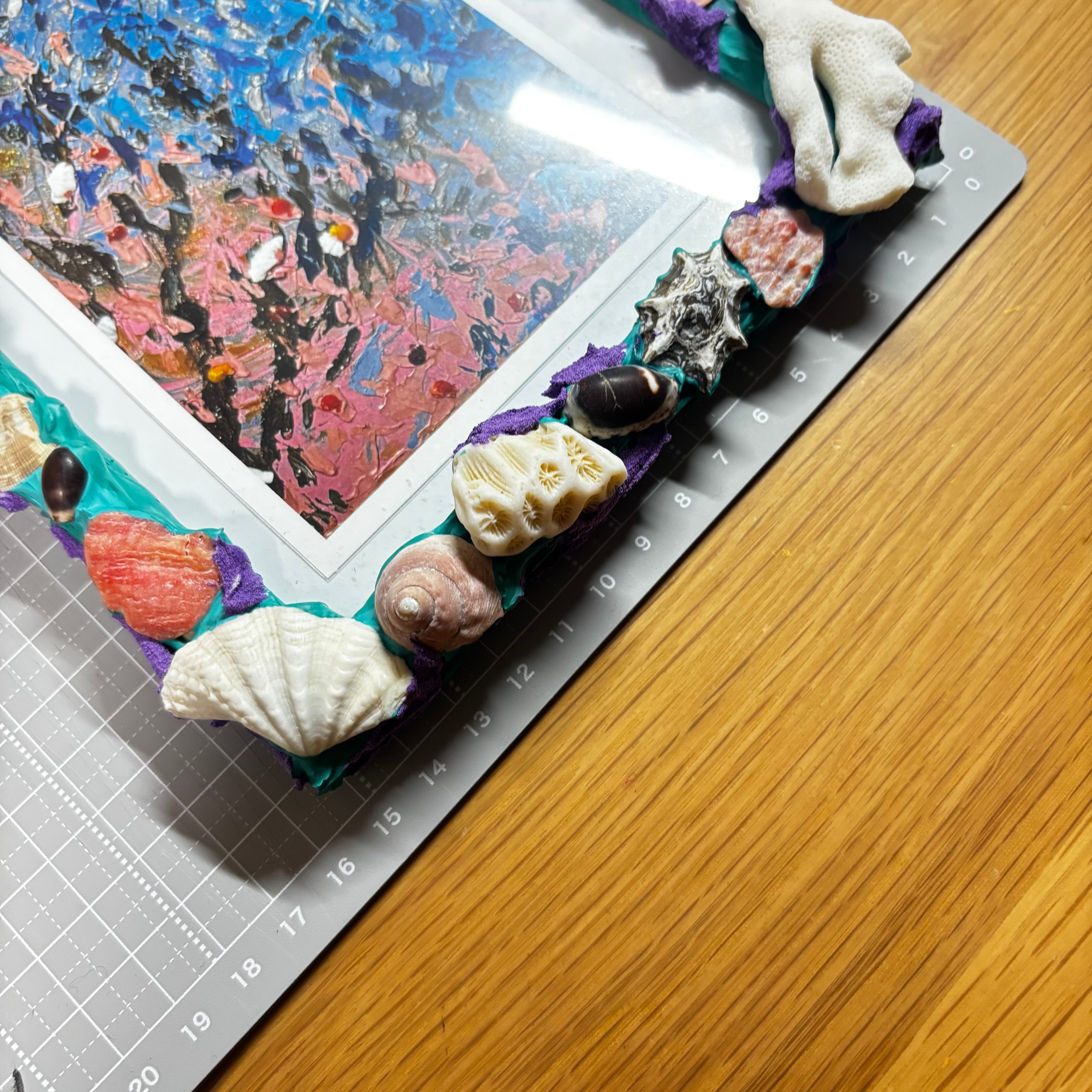 Tide】フォトフレーム 写真立て ハンドメイド シーグラス 貝殻 母の日
