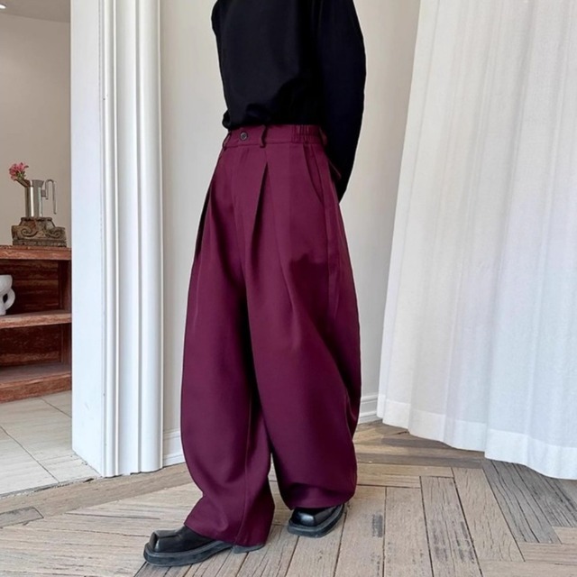 ハイウエスト ルーズフィットドレープパンツ 2カラー D11462