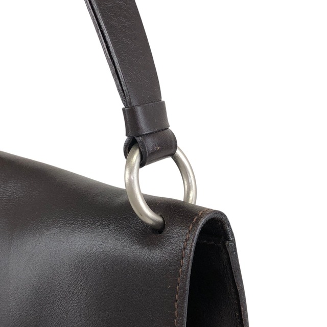 PRADA プラダ ショルダーバッグ ブラウン ロゴ レザー セミショルダーバッグ vintage ヴィンテージ オールド ecb6ar
