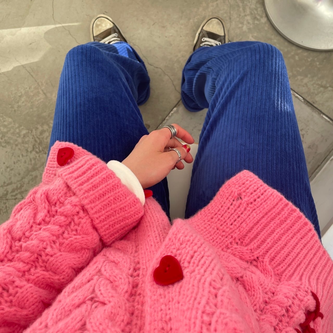 blue high-waist corduroy denim_LN0762