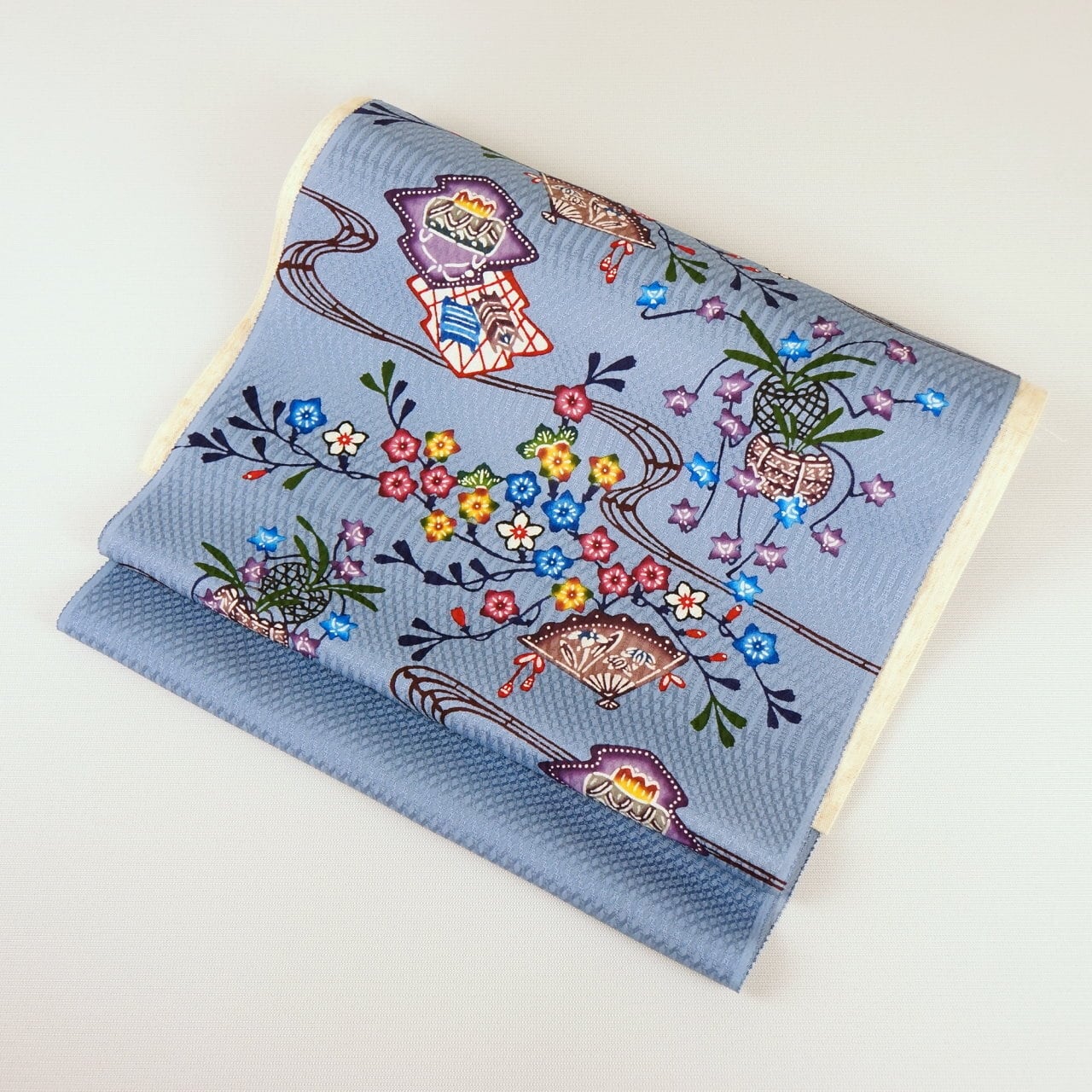 本紅型【城間びんがた工房】城間栄順作 流水に花籠草花 | えんや呉服店