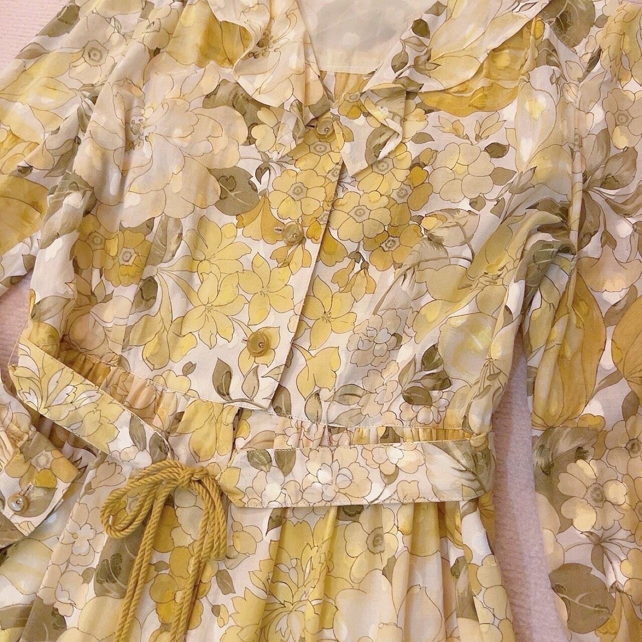 yellow sheer flower flare one-piece