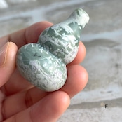 カービング*チャイニーズユナカイト*グリーンフラワージャスパー*250905*天然石*置き物*インテリアストーン