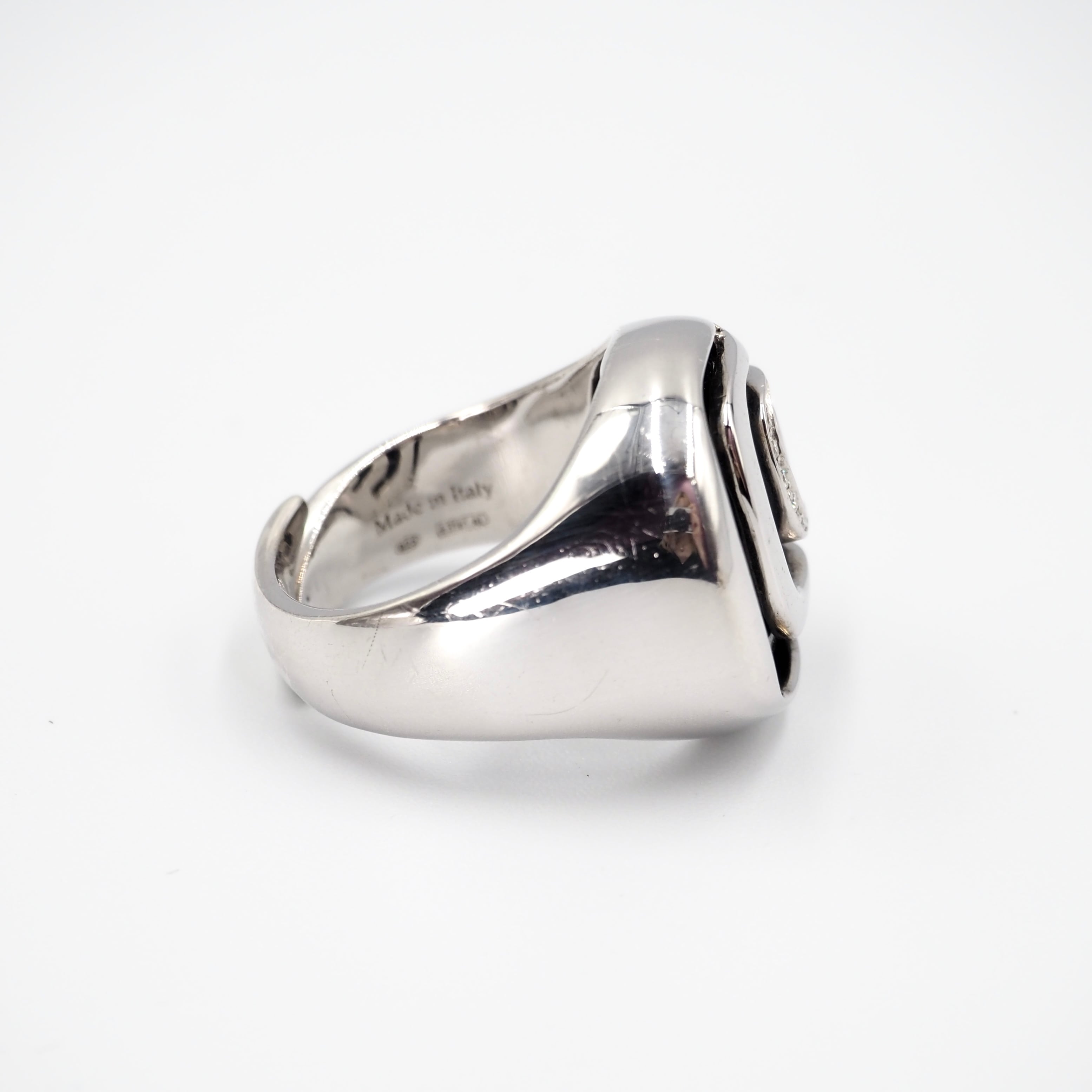 DAMIANI 約19号 ダミアニッシマ オニキス 5P ダイヤモンド リング
