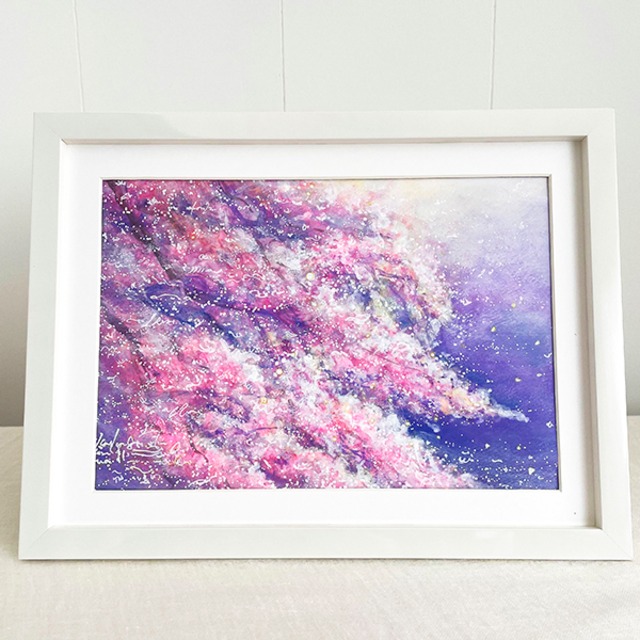 幸せを叶える桜の花－春の息吹｜アクリル絵具原画作品