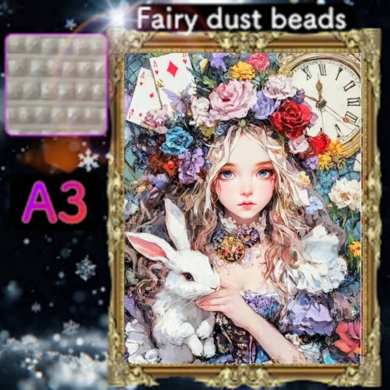 四角ビーズ(fairy1~3色入り)【fairydust-748】A3サイズ☆ダイヤモンドアート