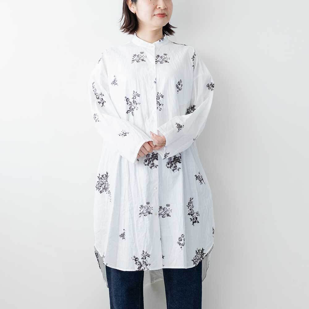 Midi Umi フラワープリントワイドシャツワンピース | LASQ store
