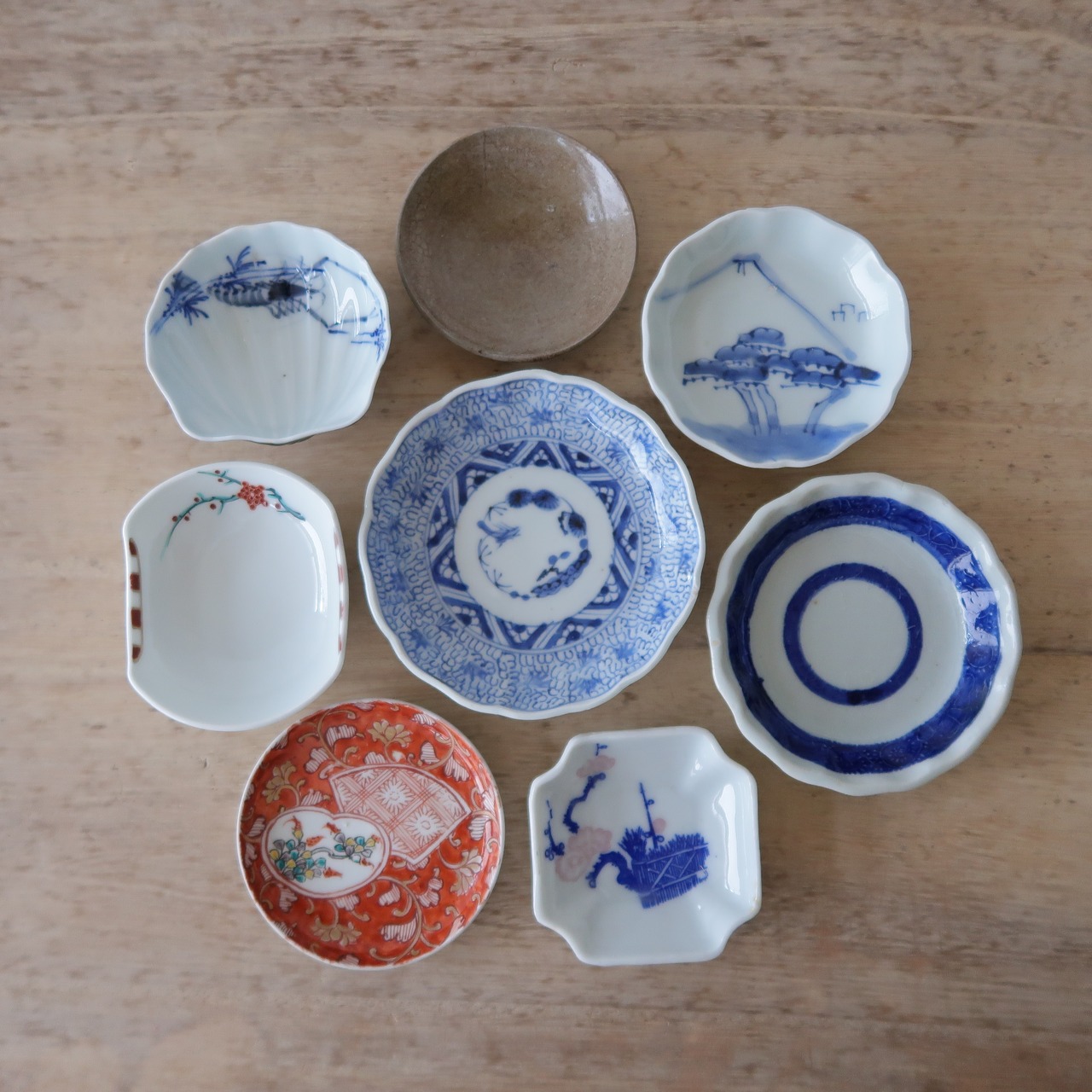 富士山と松の豆皿