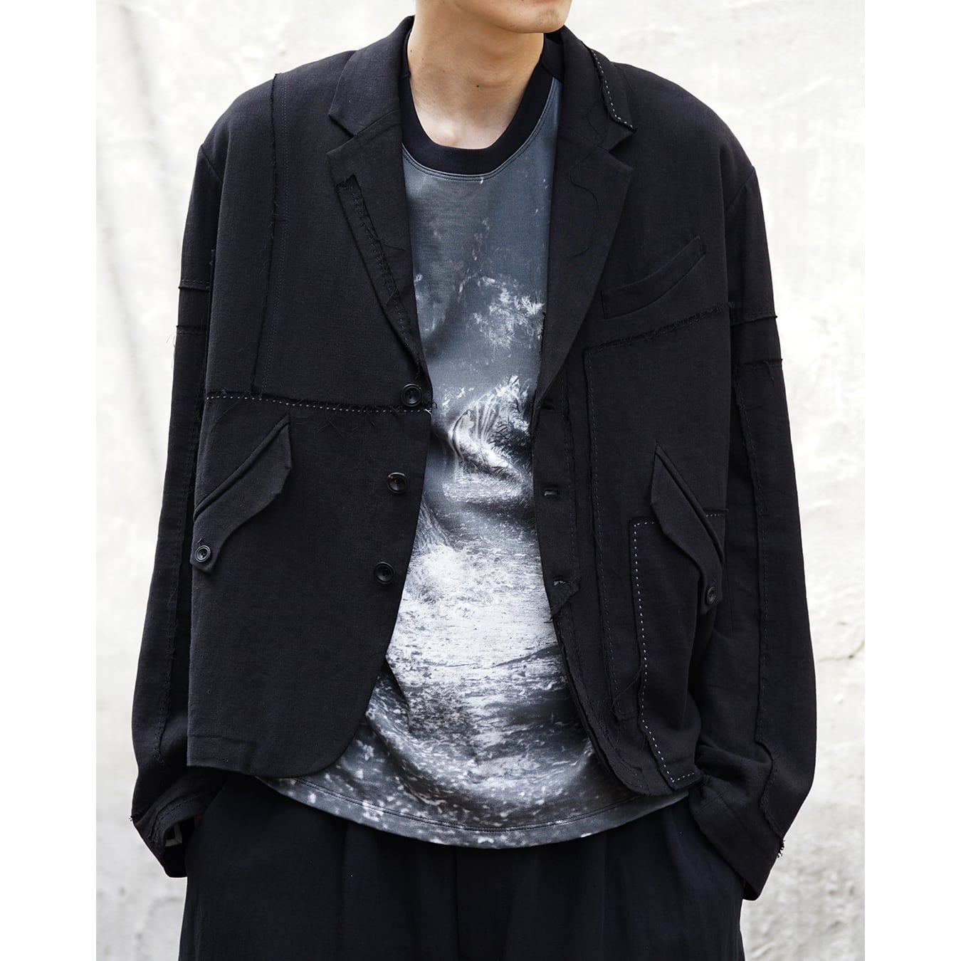 ジャケット・アウター professor.E/Oversized Short JKT Professor.E PADDED BOMBER JACKET (BLACK)の商品ページ