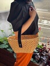 竹聲館 革手持ちバスケット 【2107000000073 / 2107000000066】 | 八百