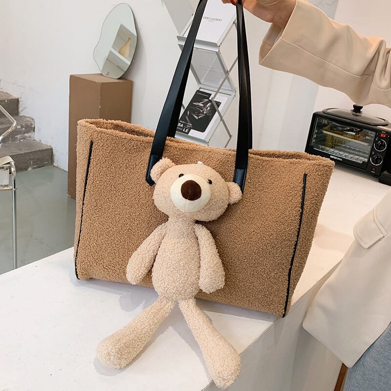 漫画の毛皮のバッグ2020新しい流行のショルダーバッグ大容量の女性のバッグ秋と冬のファッションネット赤人気のトートバッグ Tiancai_Wing_Bag28540442619