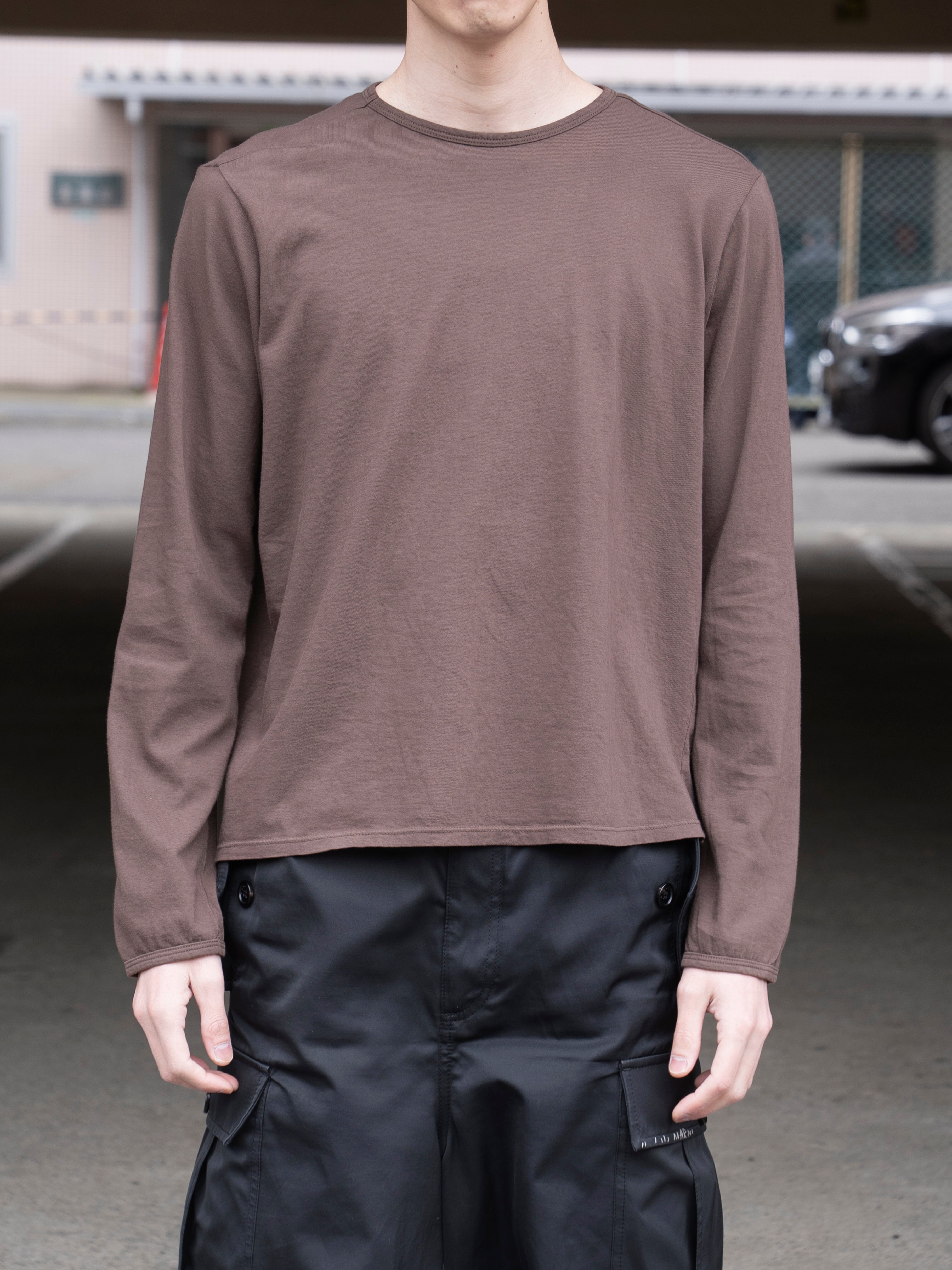 GABRIELA COLL GARMENTS ORGANIC COTTON LONG SLEEVE T-SHIRT BROWN S7