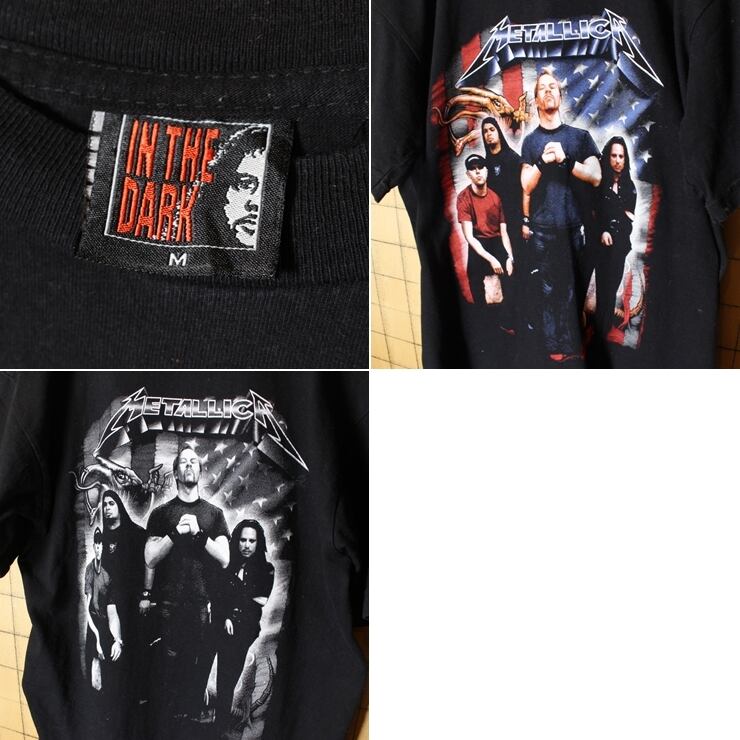 METALLICA メタリカ 両面プリント バンド Tシャツ ブラック 黒 メンズM IN THE DARK 古着　040721ss43