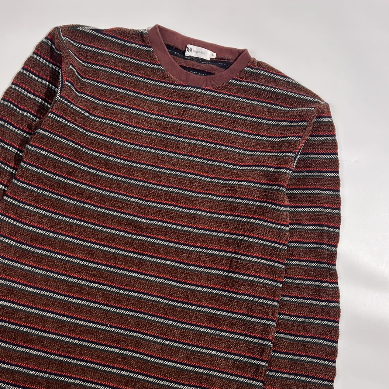 90s im product アイムプロダクト ボーダー 長袖 ニット セーター サイズ L /ブラウン系 メンズ 三宅一生 ISSEY MIYAKE ビンテージ