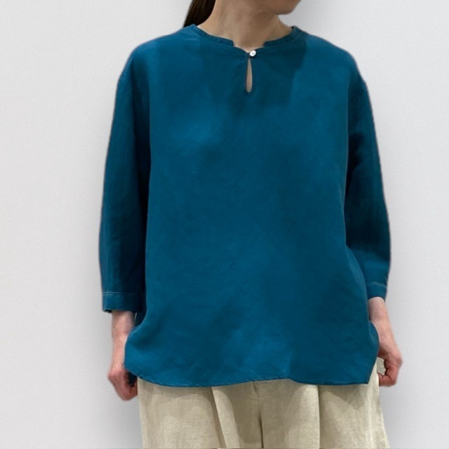 nume linen rayon henley neck pullover shirt