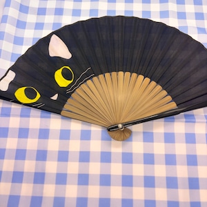 【Ripple】レディースプリント扇子 21cm 猫背