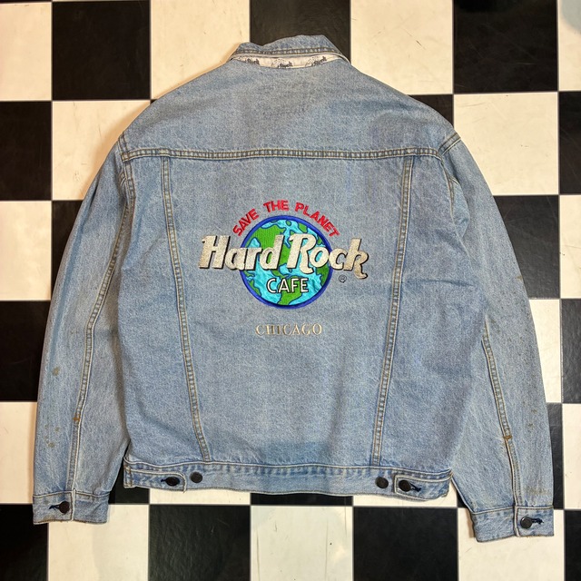 Hard Rock Cafe CHICAGO 刺繍デニムジャケット　ハードロックカフェ