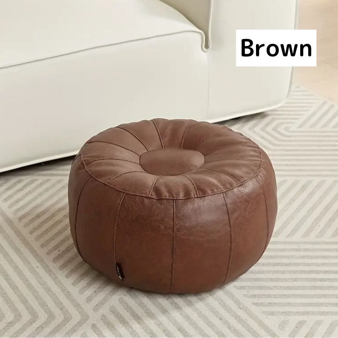 フットレスト オットマン クッション モロッコ風 ラウンド フェイク