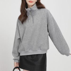 sweat stand-collar half-zip pullover m0984