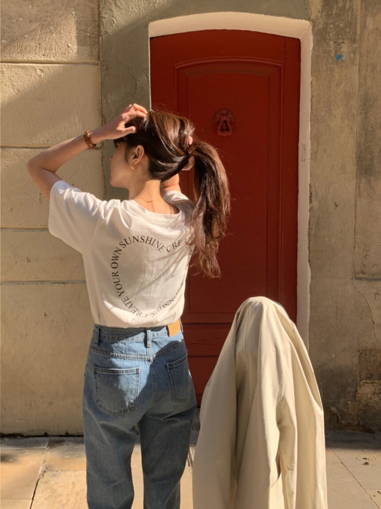 オバーサイズハートプリントT D1378