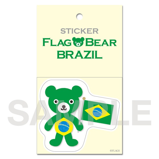 FLAG BEAR STICKER ＜BRAZIL＞ ブラジル （大（L））