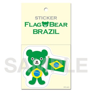 FLAG BEAR STICKER ＜BRAZIL＞ ブラジル （大（L））