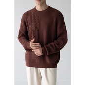 クルーネック ケーブルニットセーター af0337