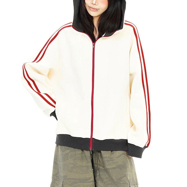 スリーラインバイカラージップブルゾン 2col R02746