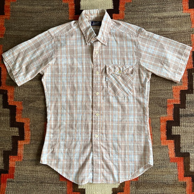 1970s  Levi's  青タグ  S/S  Check Shirt  M  Made in USA  F696