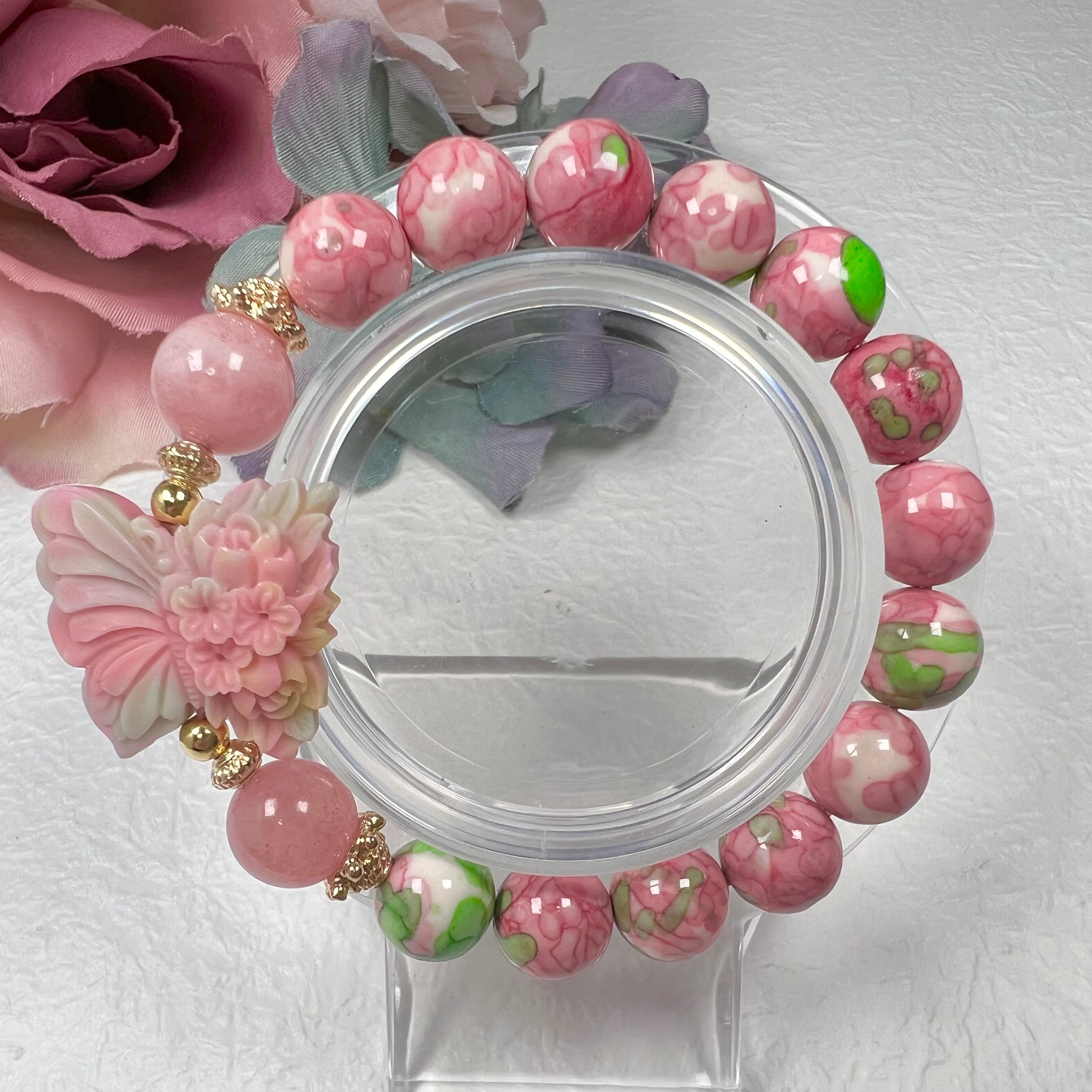 【塩源瑪瑙 蝶々 ブレスレット】❤︎送料無料❤︎天然石 パワーストーン