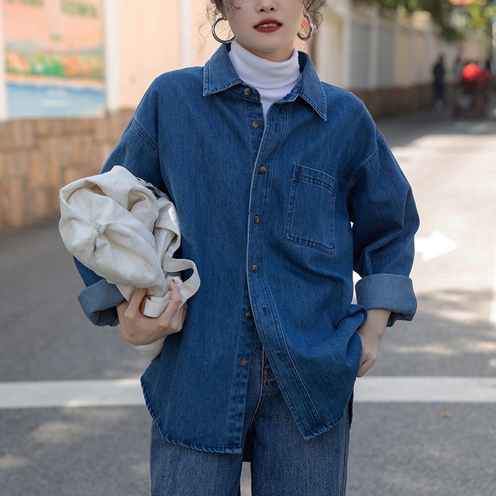 indigo color shirt j-0247