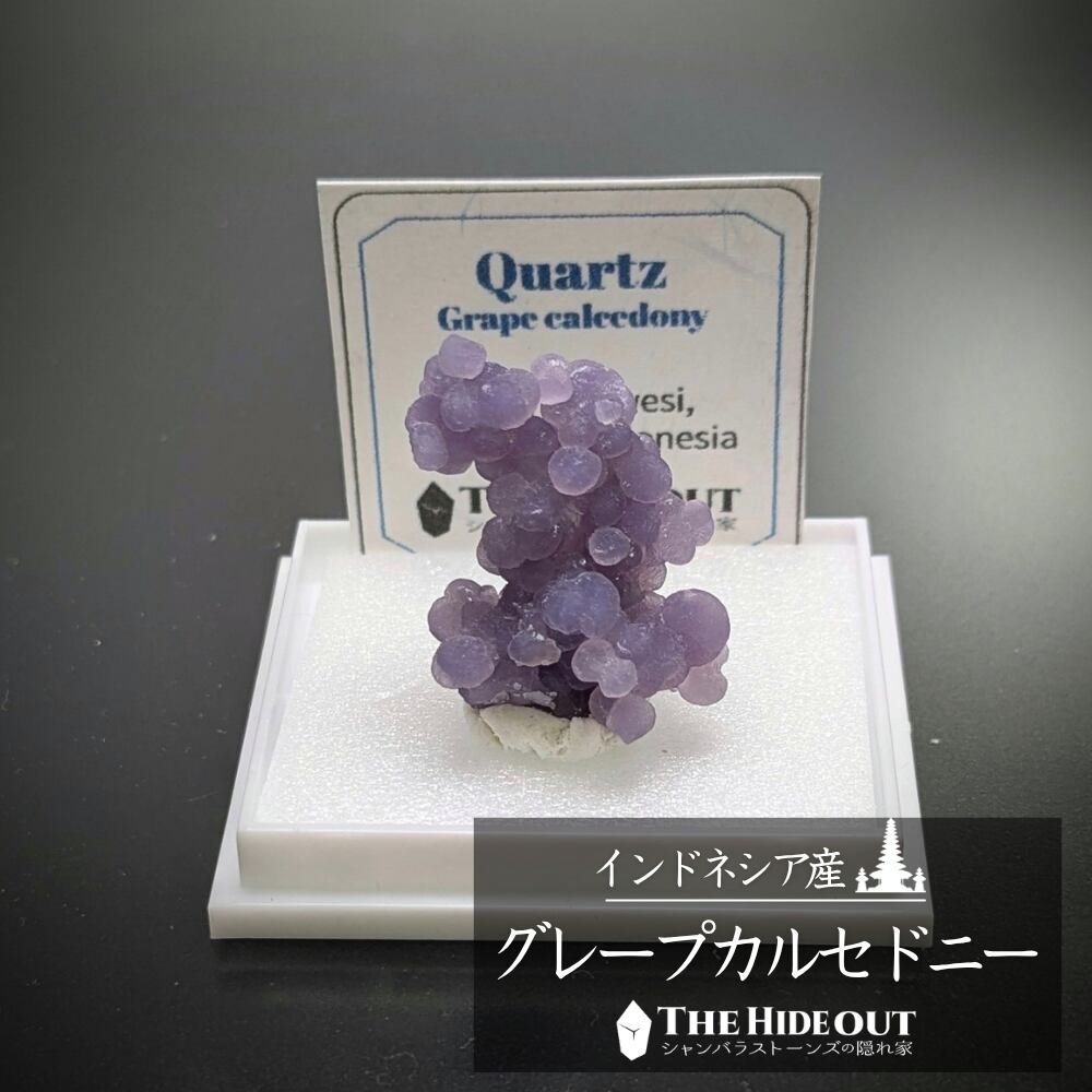店長気まぐれ仕入れ品013 グレープカルセドニー(グレープクォーツ/グレープアゲート)原石標本 しゃちほこ