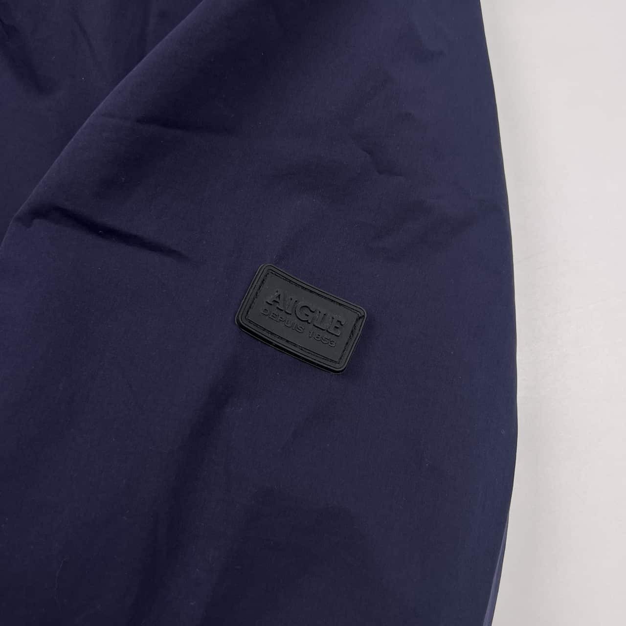 AIGLE エーグル ドライ ジャケット ジャンパー XL/ネイビー メンズ 収納フード アウトドア