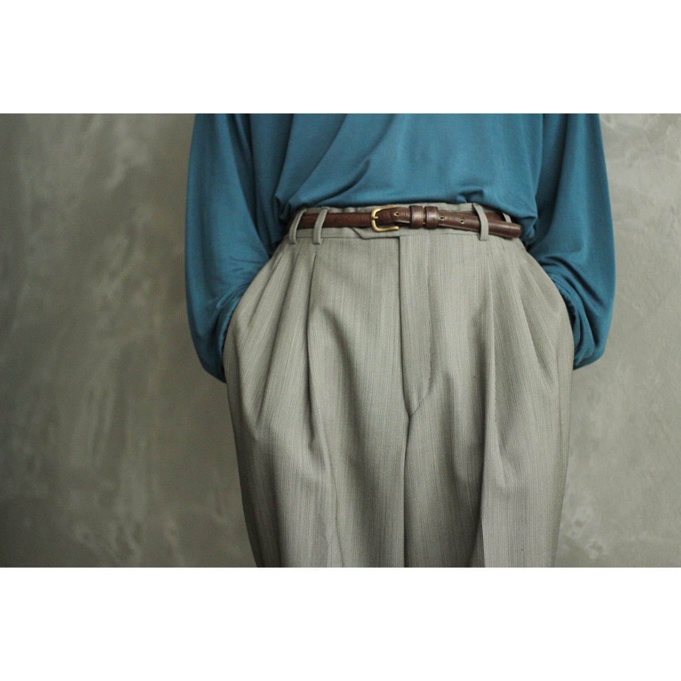 1990's YVES SAINT LAURENT 3タックサマーウールスラックス 【CO-0070