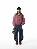 BOOGOOVOGUE Vintage Faux Fur Denim Bomber