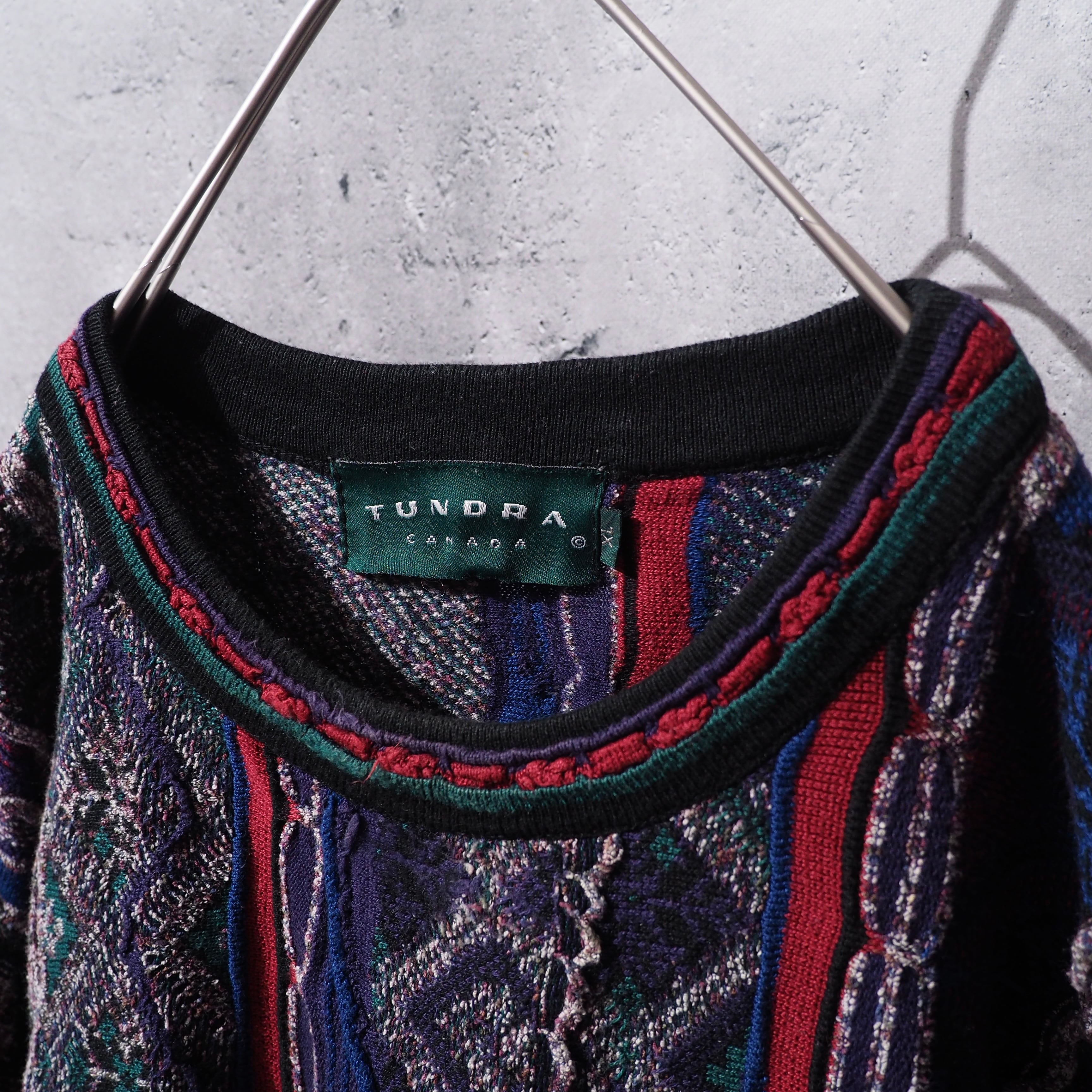 ” TUNDRA ” Bewitching chaos pattern Weaving vintage loose 3D Knit