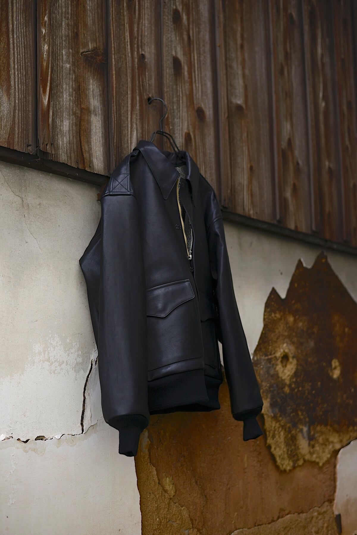 NICENESS / RUSSELL OILED CALF LEATHER A2 JACKET | tatazumaiizumai