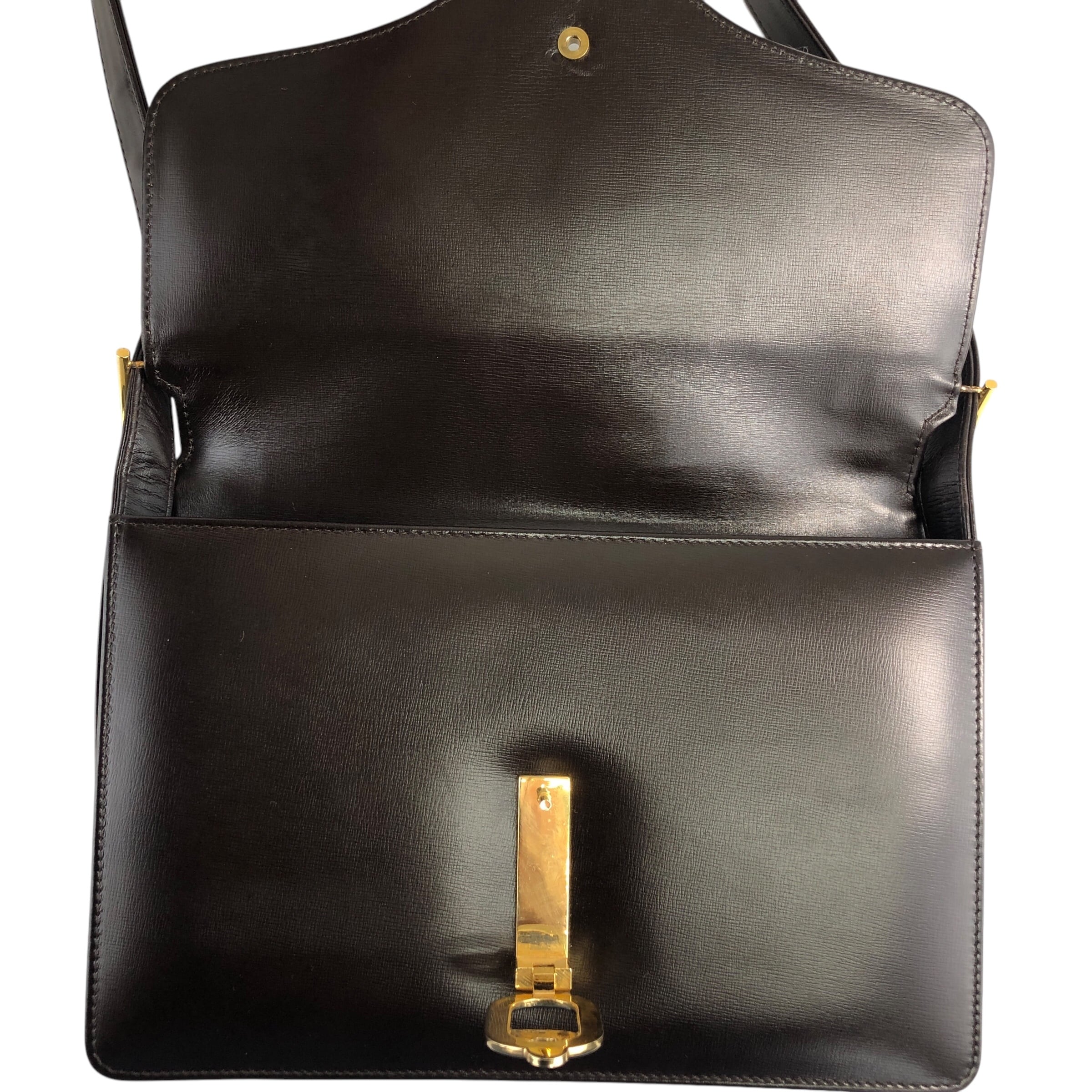CELINE  オールド　セリーヌ　ショルダー　バッグ　ヴィンテージ CELINE セリーヌ ショルダーバッグ ブラック ガンチーニ レザー A4