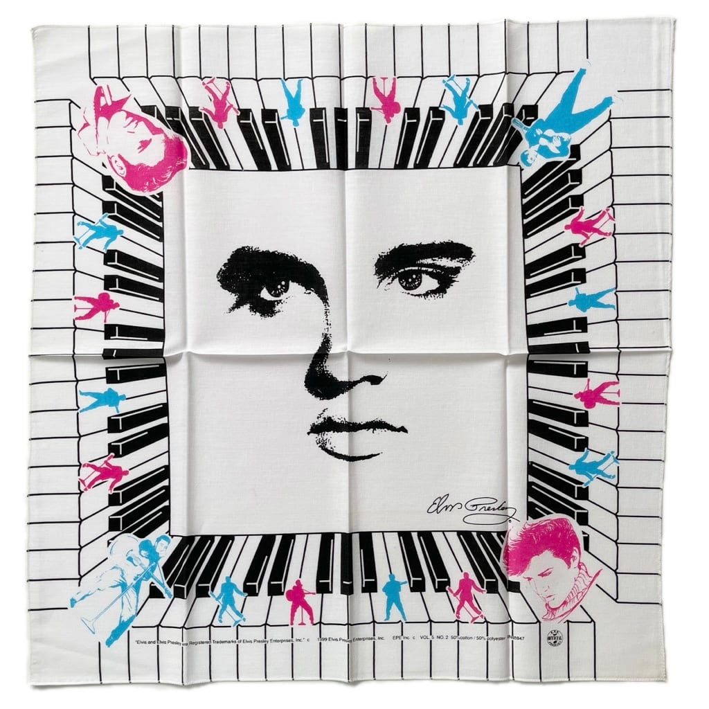 VINTAGE BANDANNA USA製 生成り白 トリコロール 2枚セット swallows