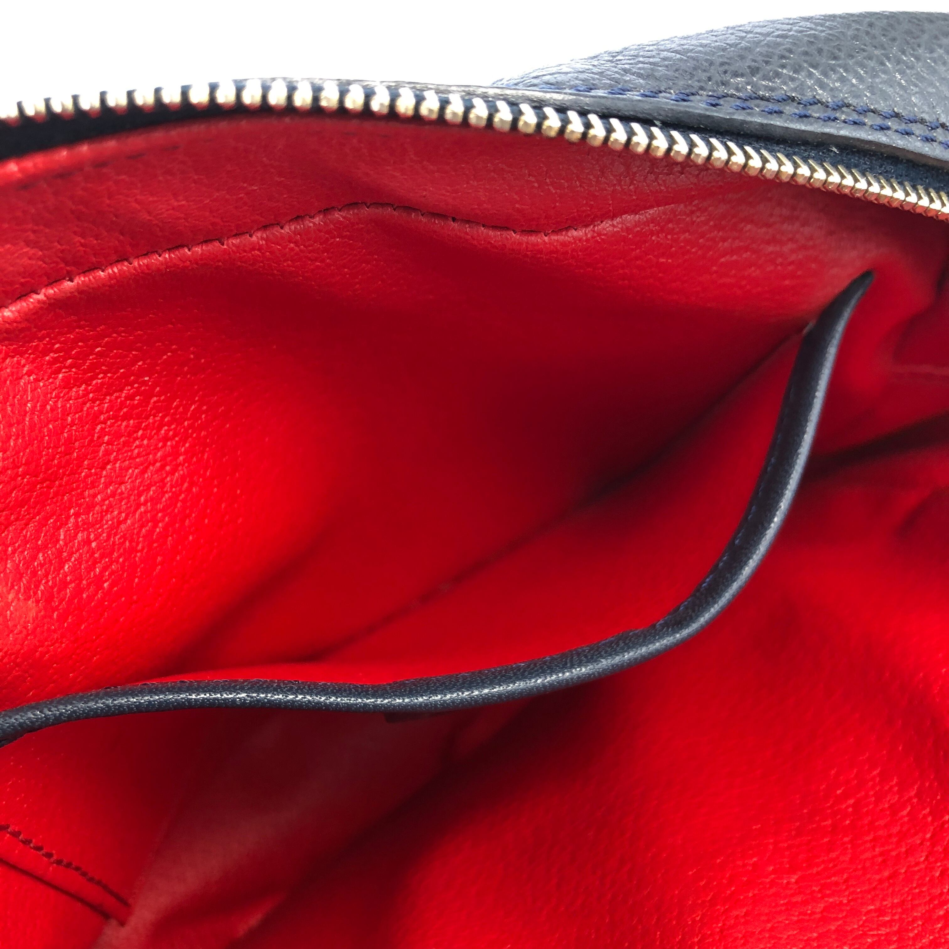 CELINE セリーヌ マンテル レザー ショルダーバッグ ネイビー vintage