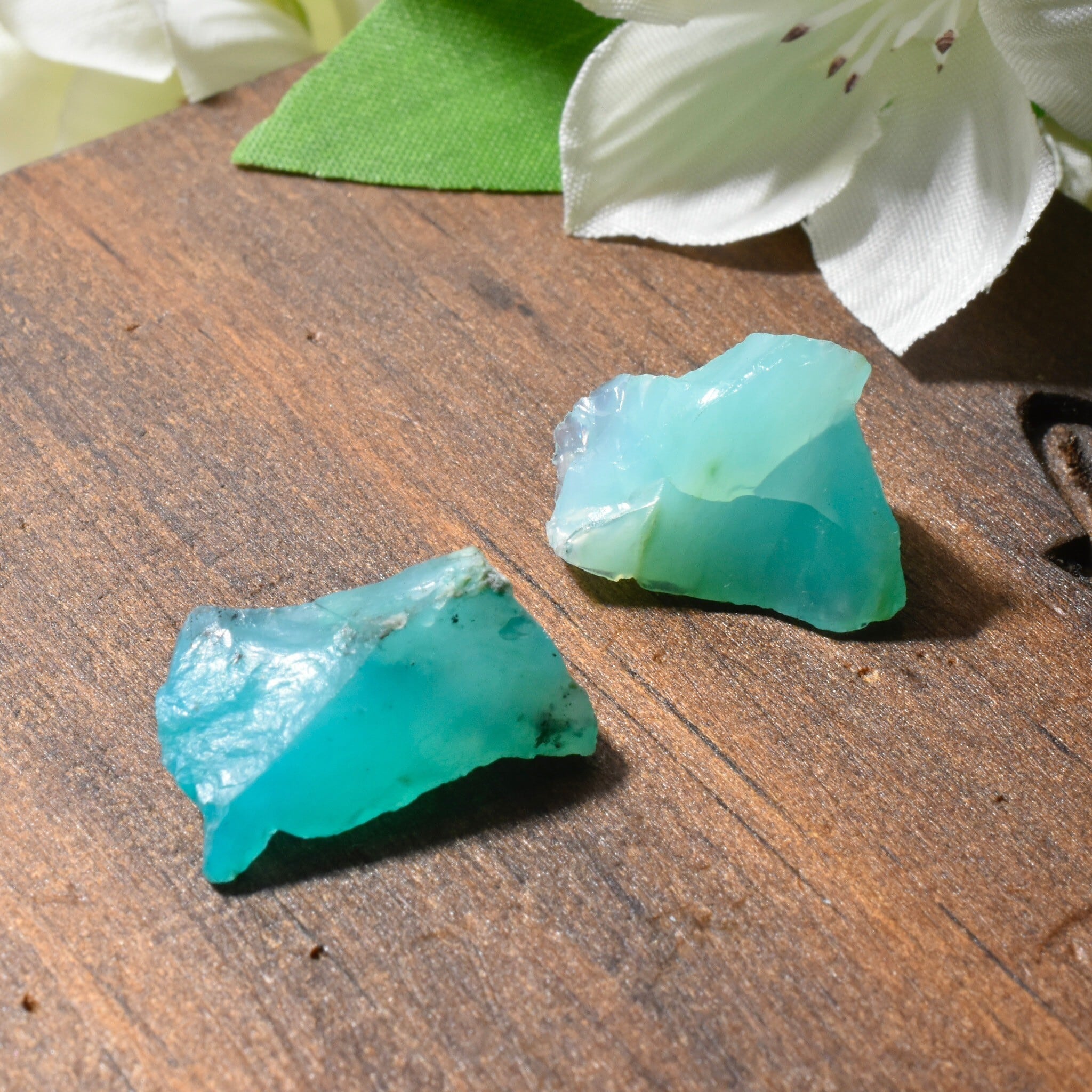 ブルーオパール（アンデスオパール） 原石 2個セット ペルー産 BOG10