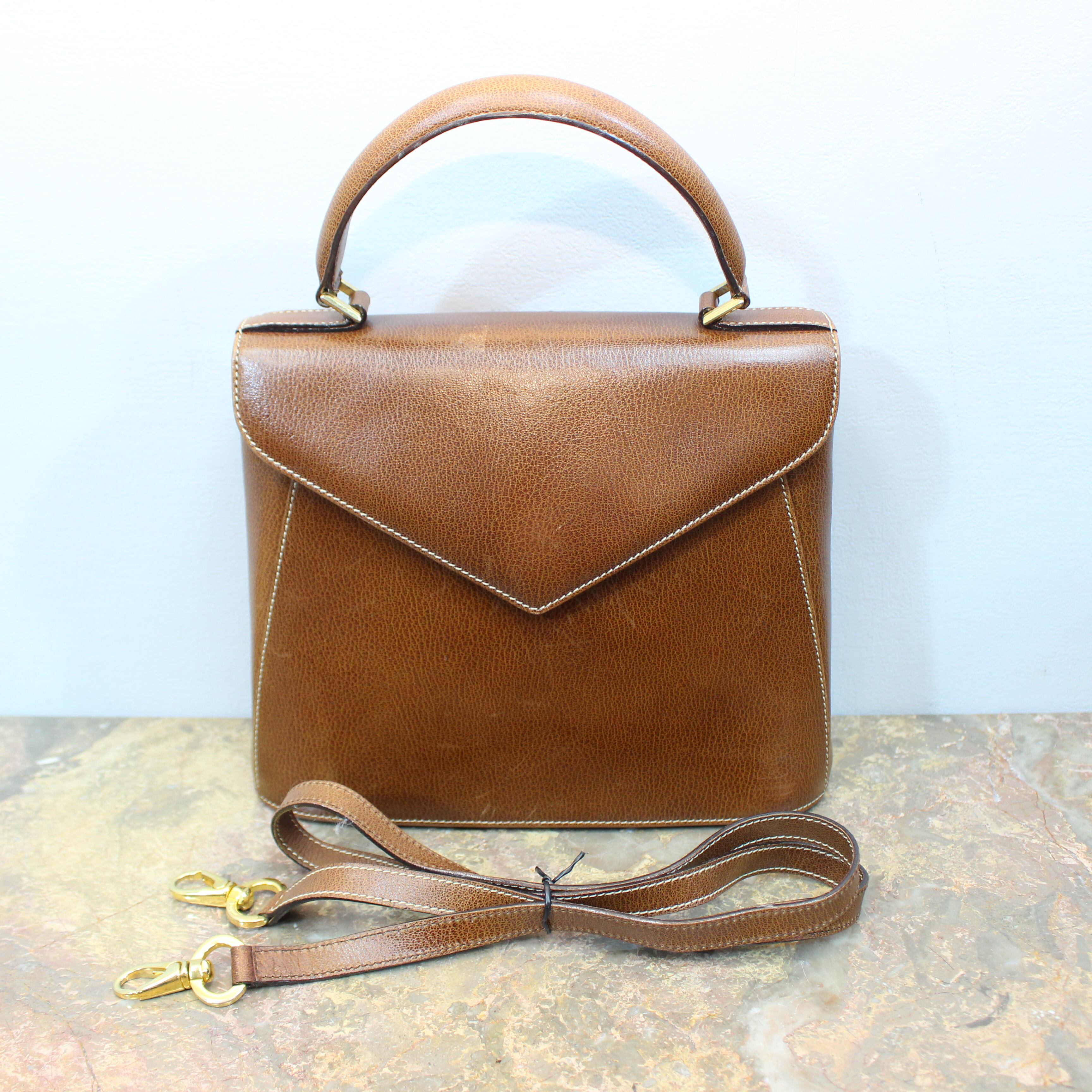 Salvatore Ferragamo LEATHER 2WAY SHOULDER BAG MADE IN ITALY