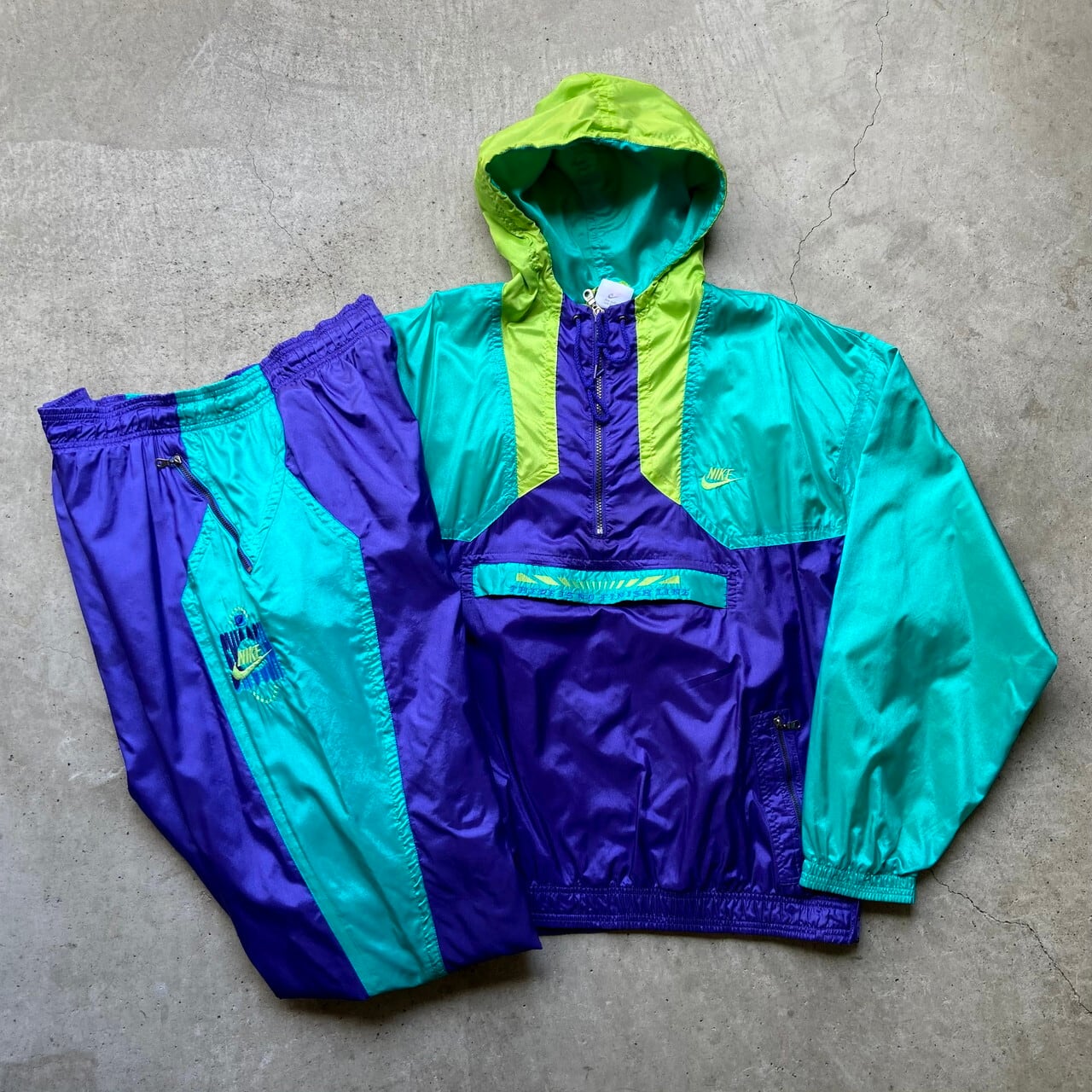 90s NOS NIKE ナイキ ナイロンジャケット グリーン 緑 adidas