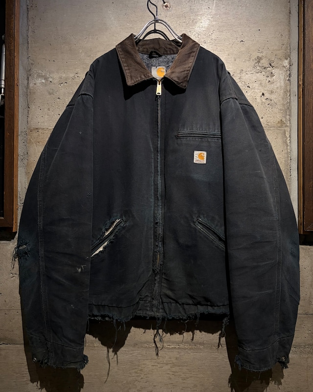 【Caka】“Carhartt” “Boro” Vintage Fade Black Detroit Jacket