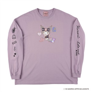 Lola wed. x Kuromi ロングスリーブTシャツ（Kuromi）[Smoky Purple]