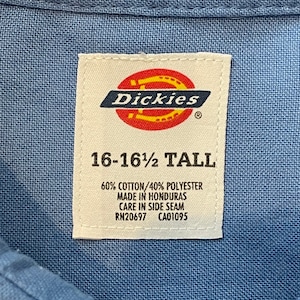 【Dickies】ワークシャツ 無地 長袖シャツ ボタンダウン L オーバーサイズ US古着