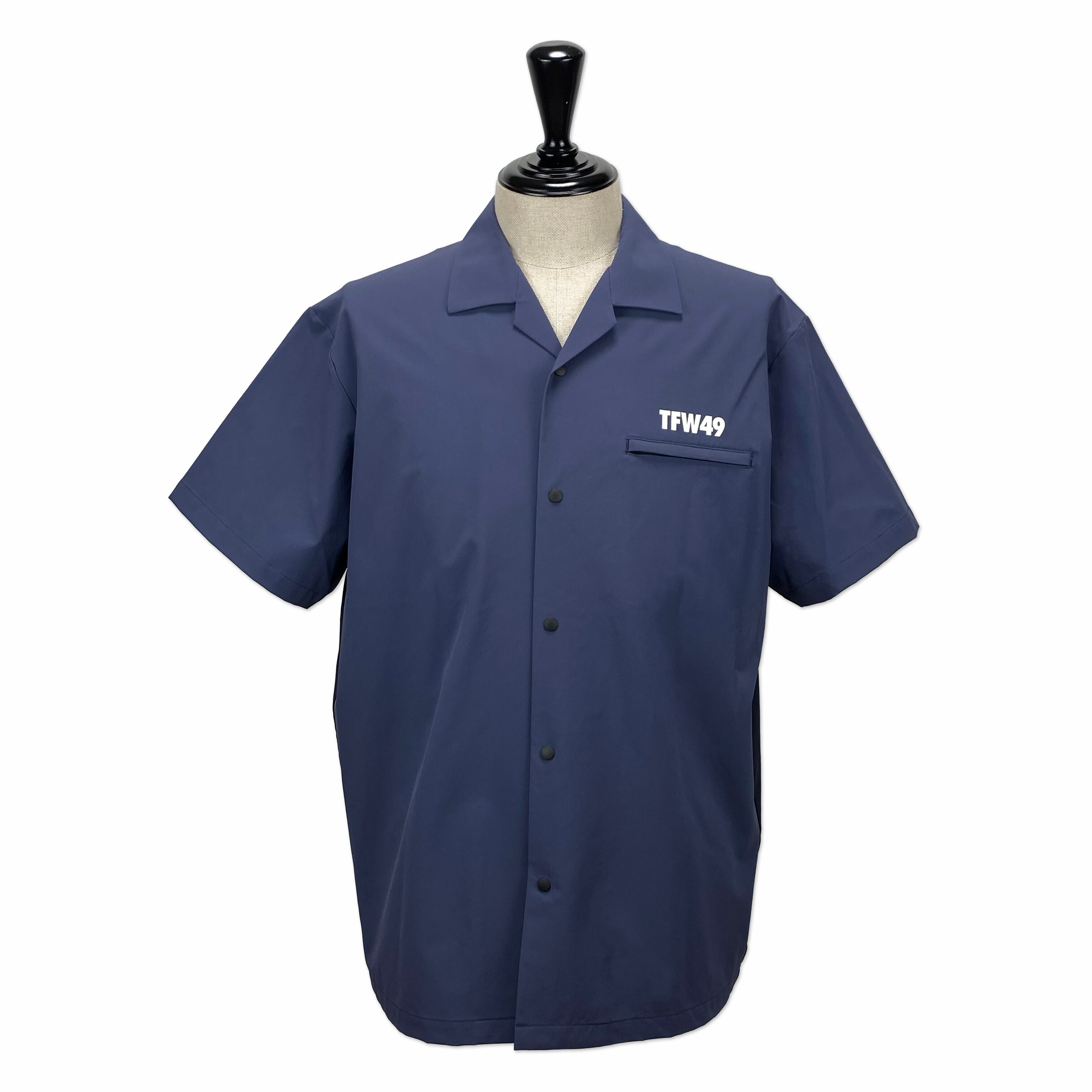 TFW49】《MEN'S》COMBINATION OPEN COLLAR SHIRT (B.GREYxNV