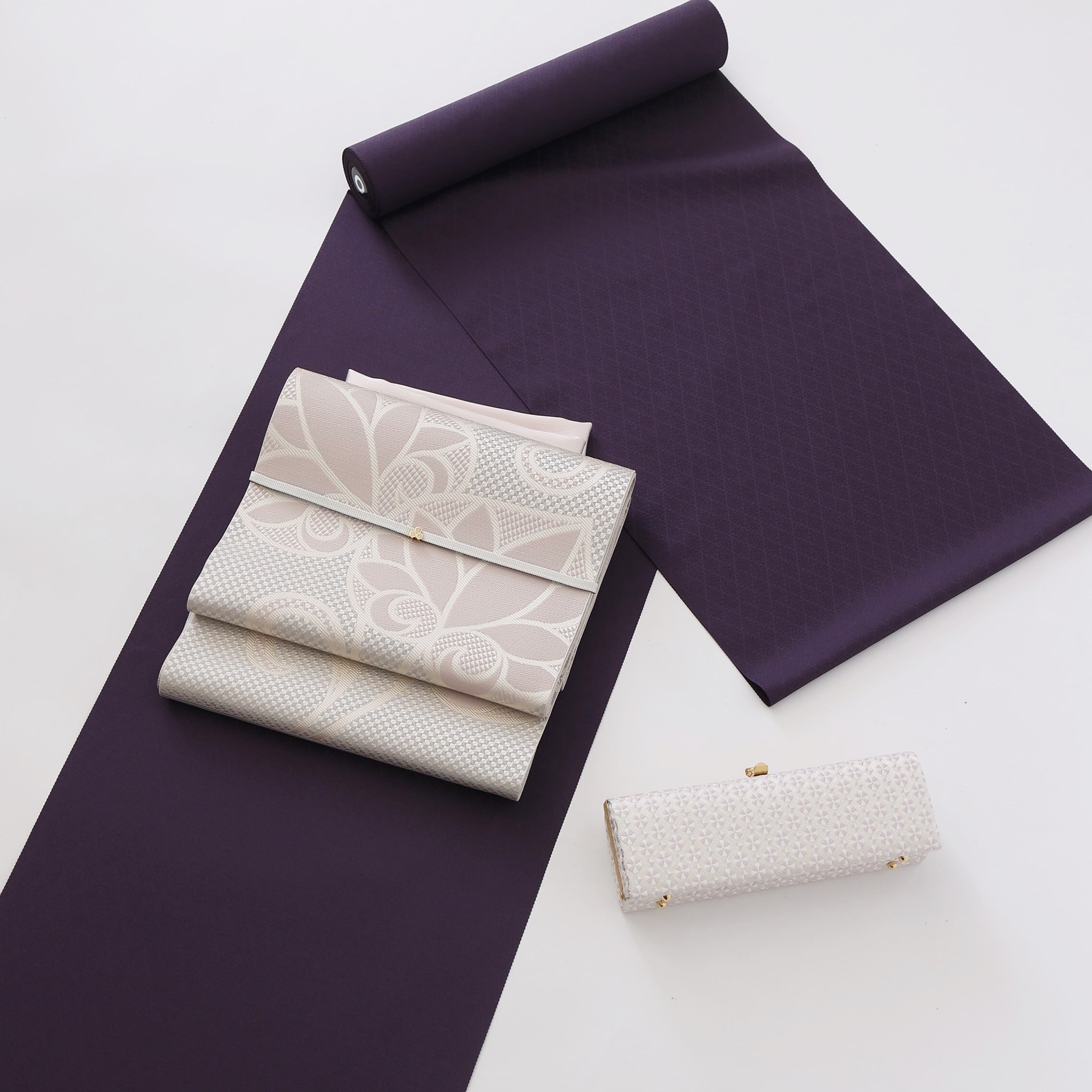 クラッチバッグ 光彩結晶：ピンクオパール | OKANO博多きもの制作所