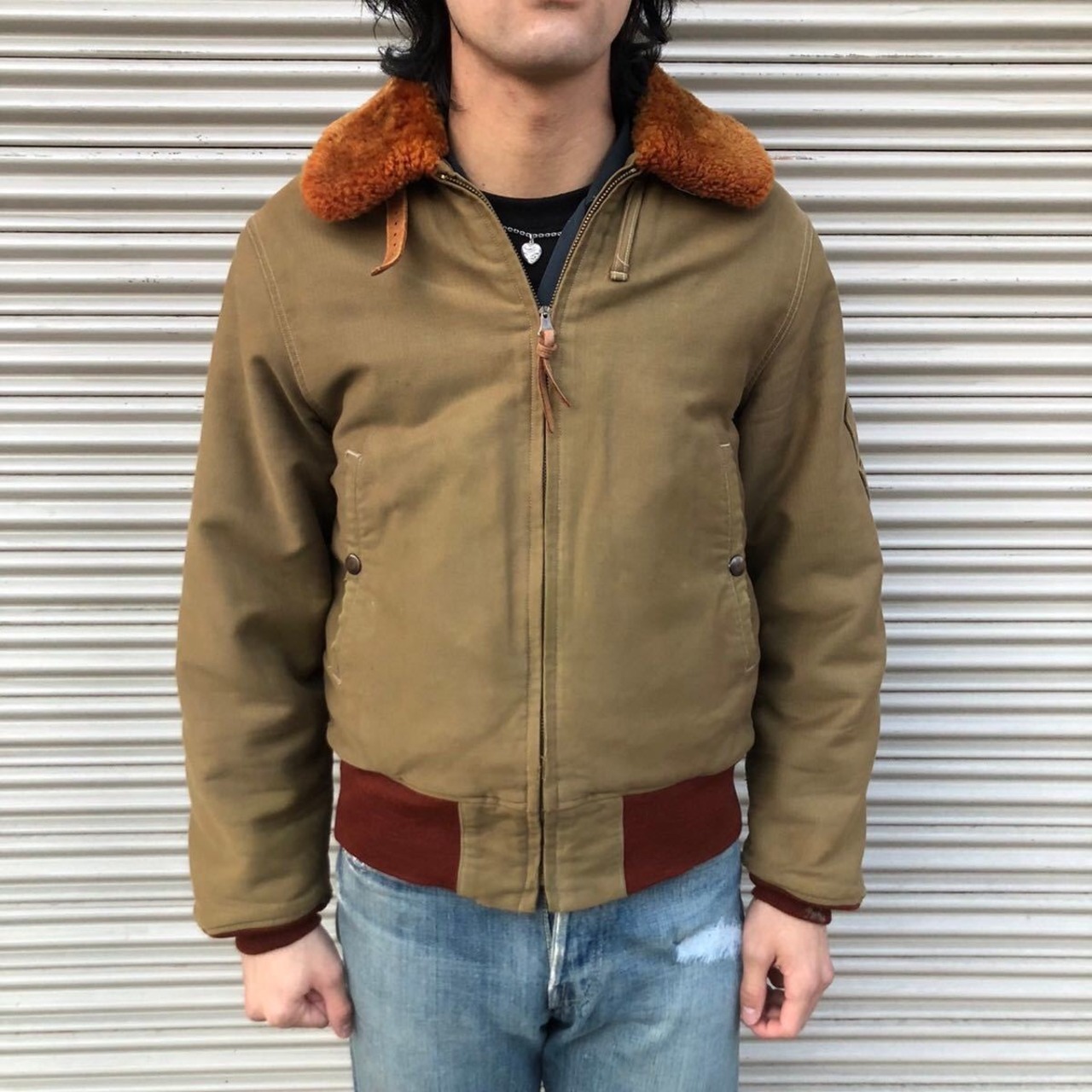 貴重 500着限定 米軍 バズリクソンズ B-15 COLVINEX 赤リブ M13824 M  